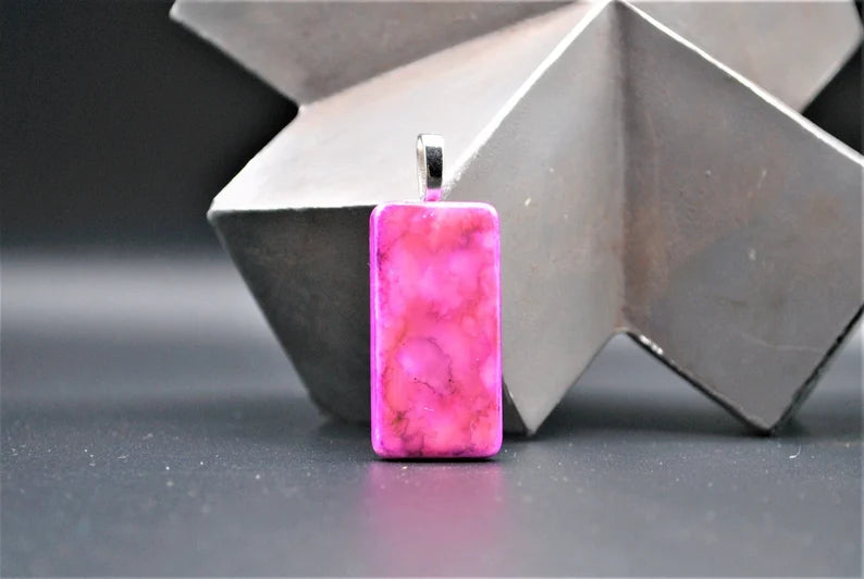 Fuchsia Alcohol Inked Pendant